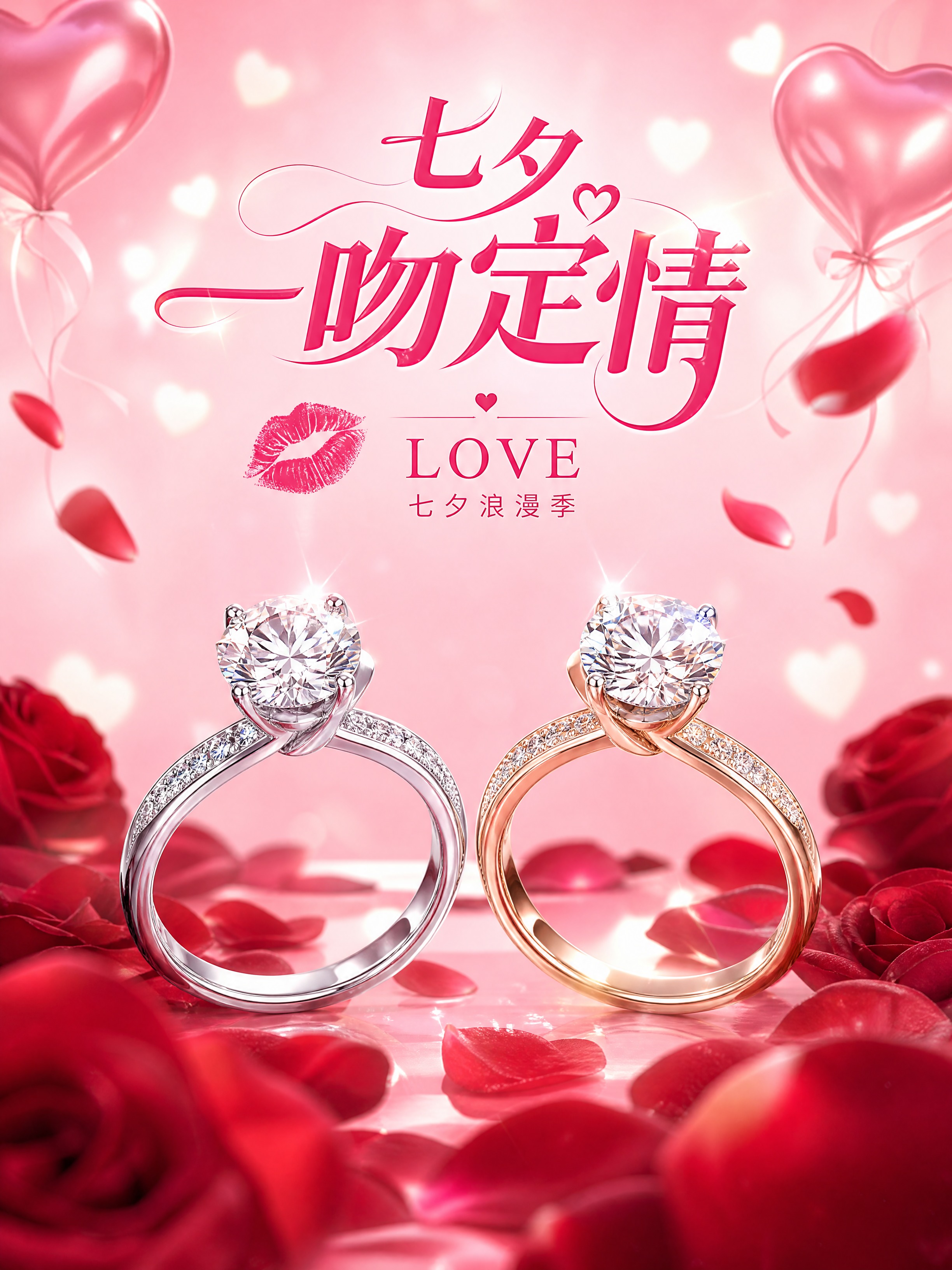 [商品] 使用【图1】中的钻戒珠宝产品；保留钻戒的戒托结构、钻… - 图片创意预览