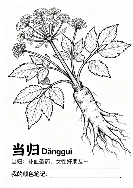 以下是针对 **36种常见中草药填色画** 的更新版设计指示语，适用于“成果长廊”展区或“互动体验区”作为学生填色与学习素材，延续 **清晰手绘线稿风格 + 趣味知识标注** 的设计方向。

---预览效果
