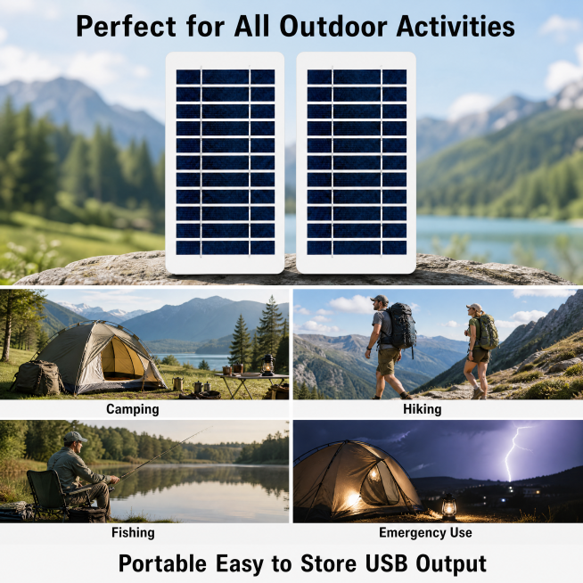 [主图-4] 5V 2W Solar Panel outdoor application scenarios. Keep the product appearance of two solar pan预览效果