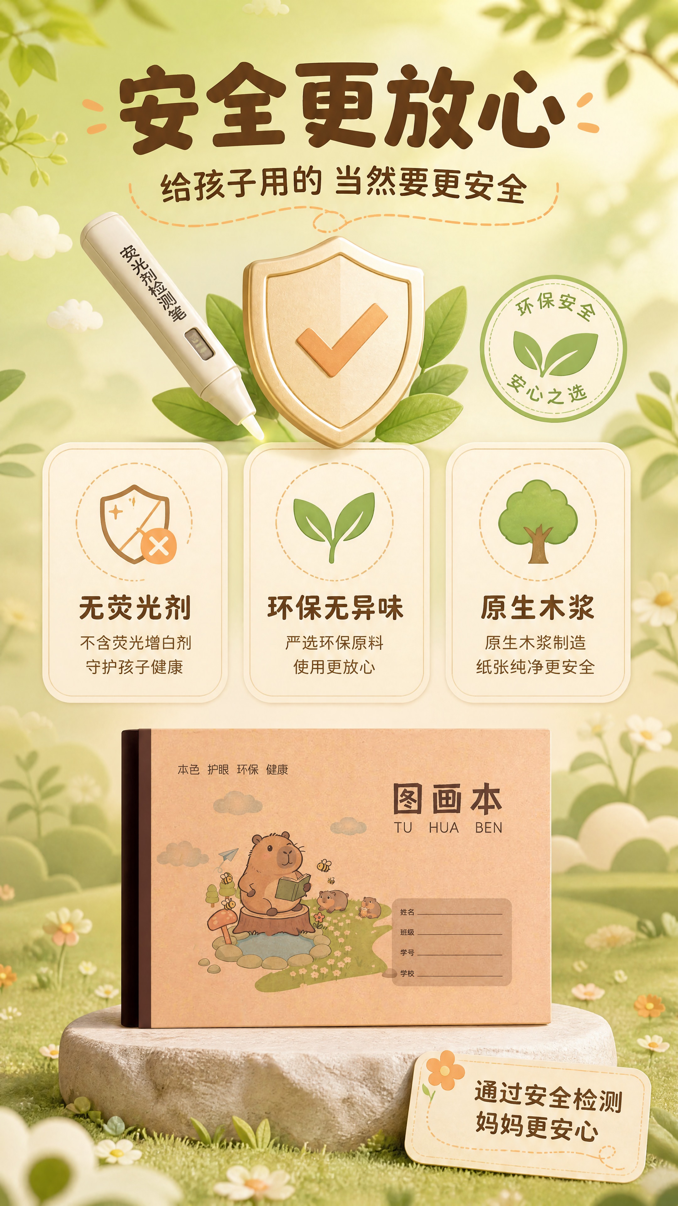 [商品] 使用【图1】卡皮巴拉儿童牛皮纸图画本；保留封面卡皮巴… - 图片创意预览