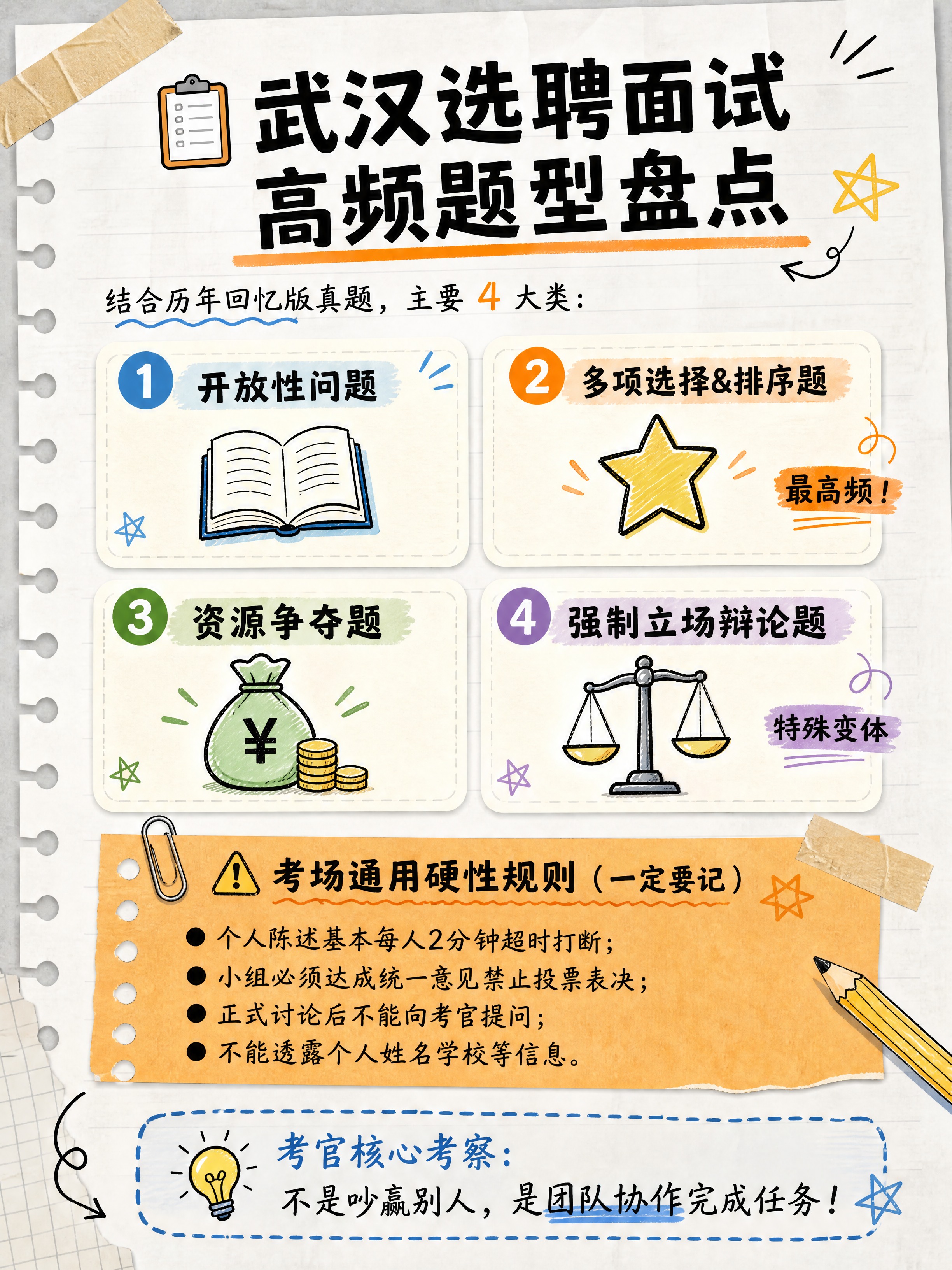 小红书笔记内页，手账拼贴备考备忘录风，浅灰笔记纸纹理背景，版式… - 图片创意预览