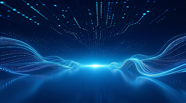 去掉图片中下方位置的蓝色光点和线路，保持原本的蓝色科技电路板整体风格、光影和其他内容不变，图像依然清晰