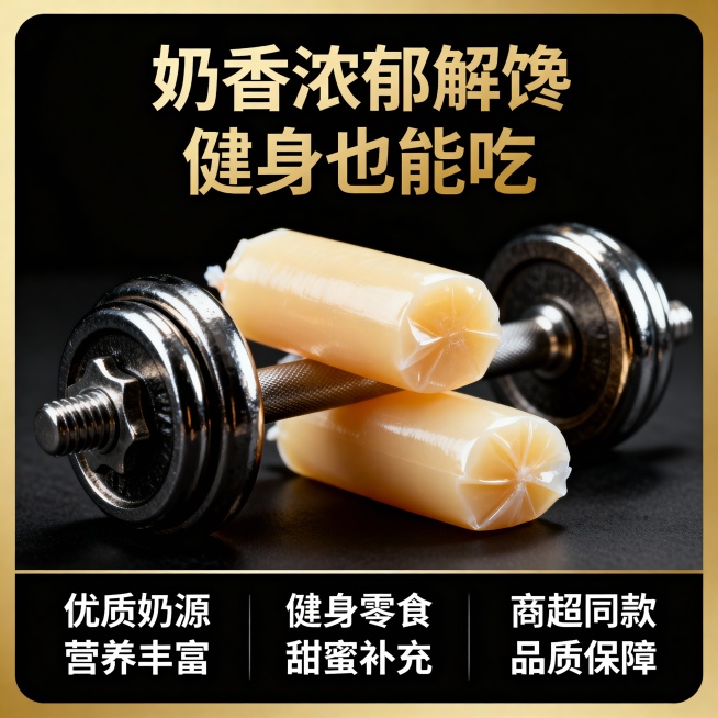 这张图片是产品主体这款产品是上海冠生园大白兔奶糖 我需要设计20张主图在拼多多上面售卖    主图场景布局可以用 等设计一个高级一些主图文案内容  甄选内蒙古黄金奶源带的优质鲜奶 奶香浓度比普通奶粉高预览效果