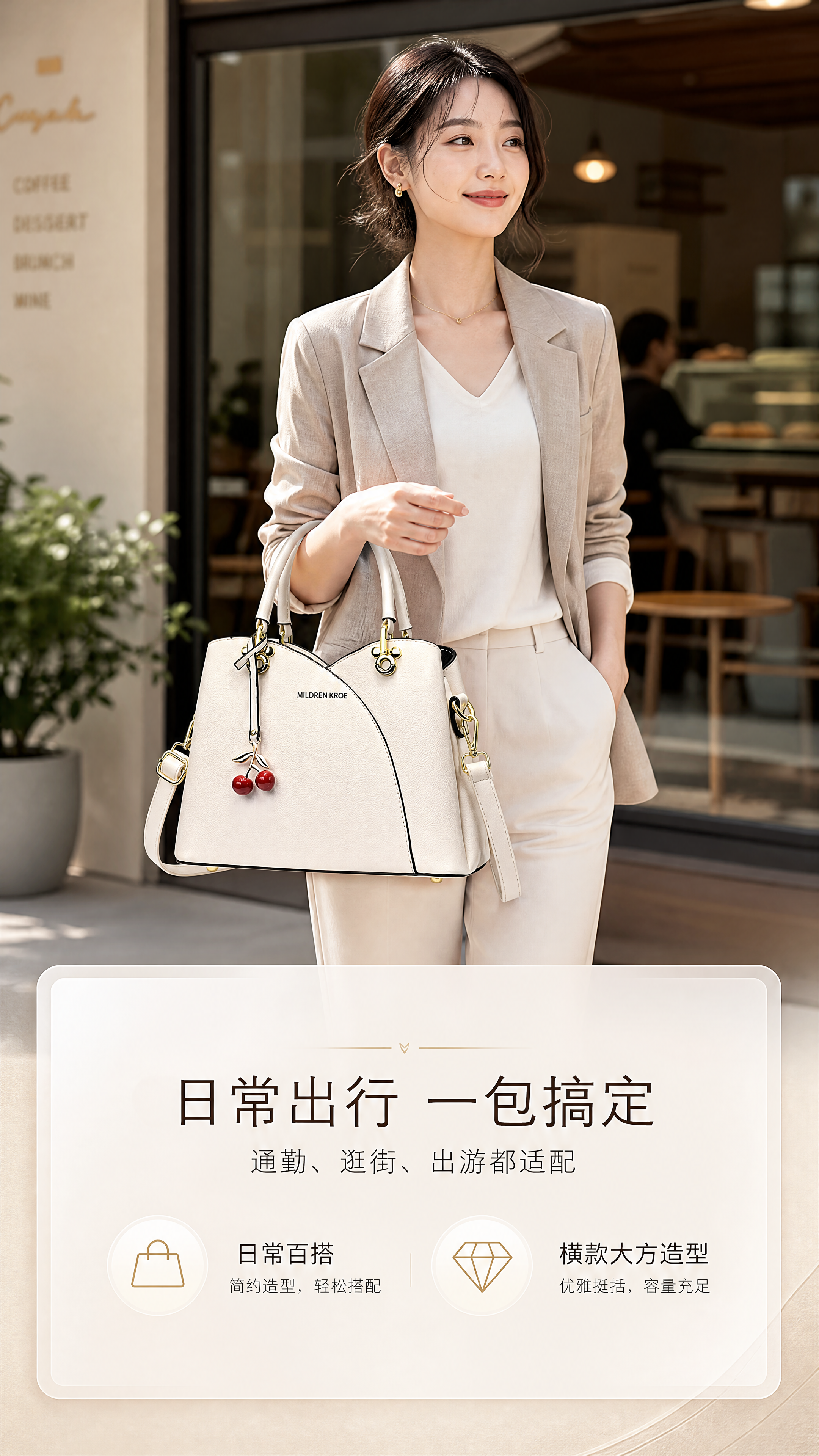 [商品] 使用【图1】米白色MILDREN KROE MK真皮… - 图片创意预览
