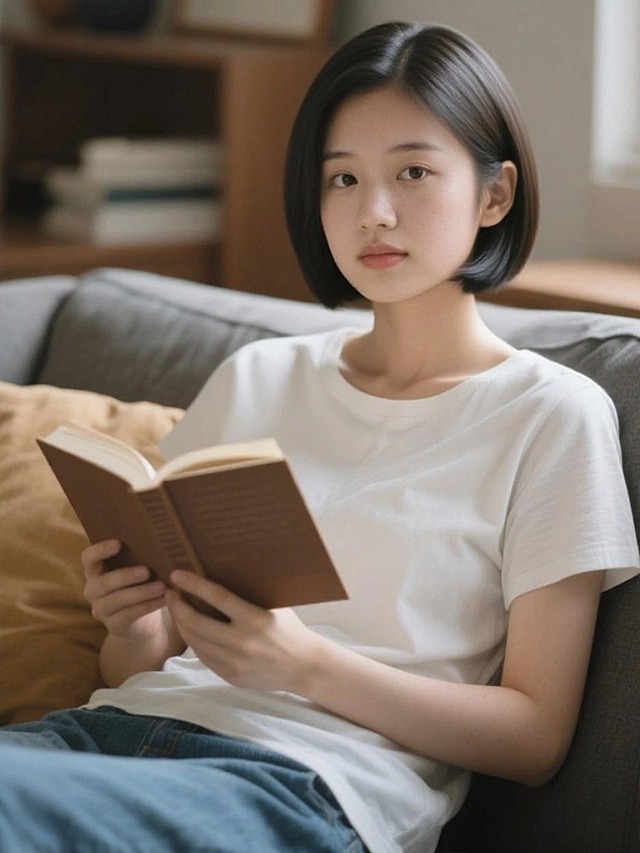 女生，齐耳短发