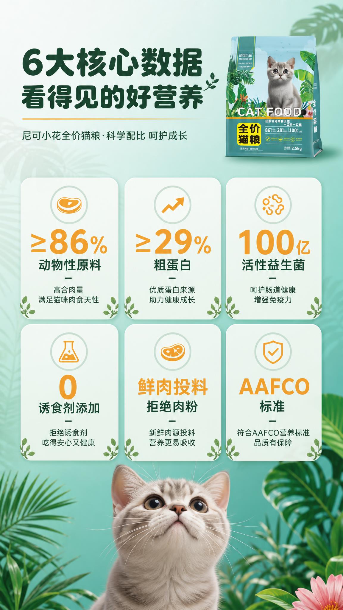 [商品] 使用【图2】尼可小花全价猫粮袋装产品；保留包装袋所有… - 图片创意预览