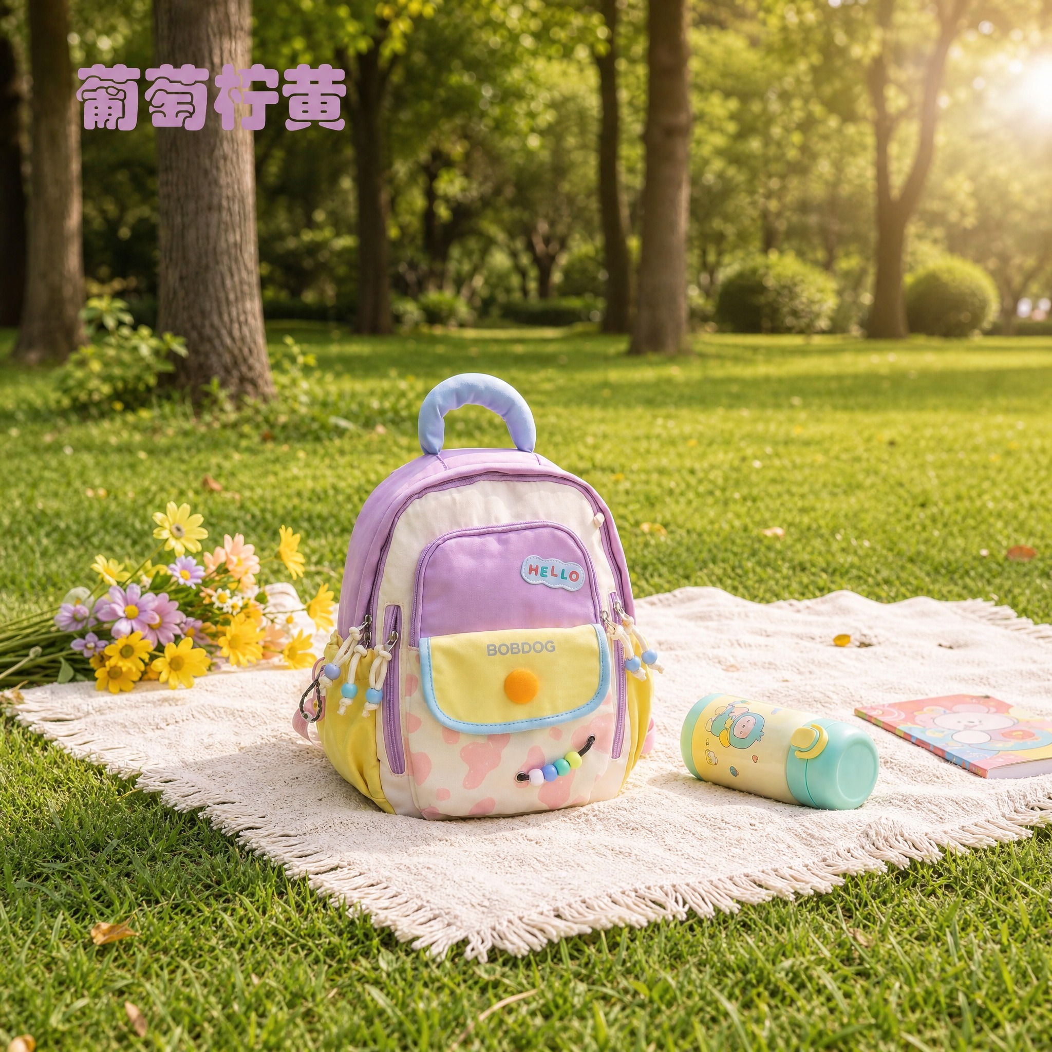 将图片调整为1:1正方形比例，书包完整展示在画面中，保持原有场… - 图片创意预览