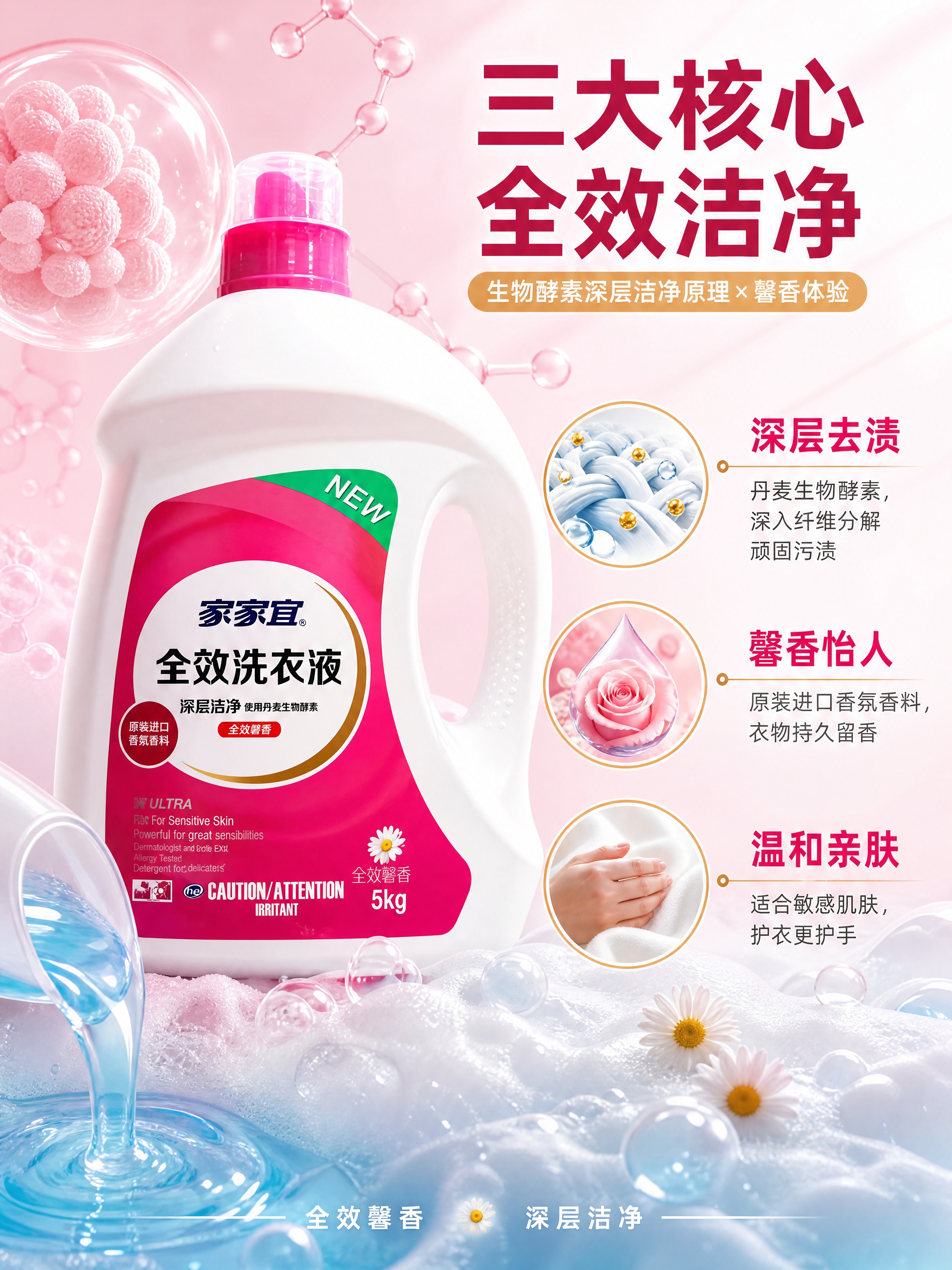 [商品] 使用【图1】家家宜全效洗衣液5kg瓶装；保留白色瓶身… - 图片创意预览