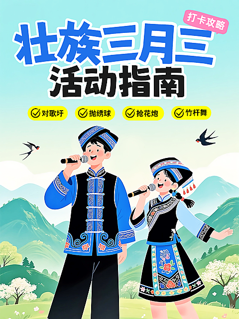 壮族三月三活动指南打卡攻略小红书封面