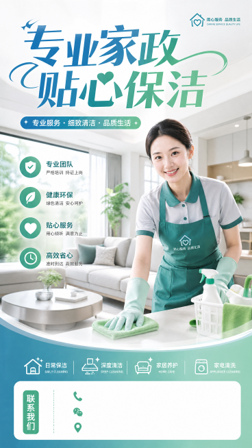 家政保洁宣传海报预览效果