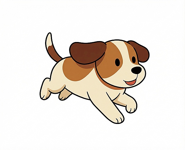 只保留原图中的小狗，和原图中小狗姿态样式完全一模一样，将背景改为纯白色