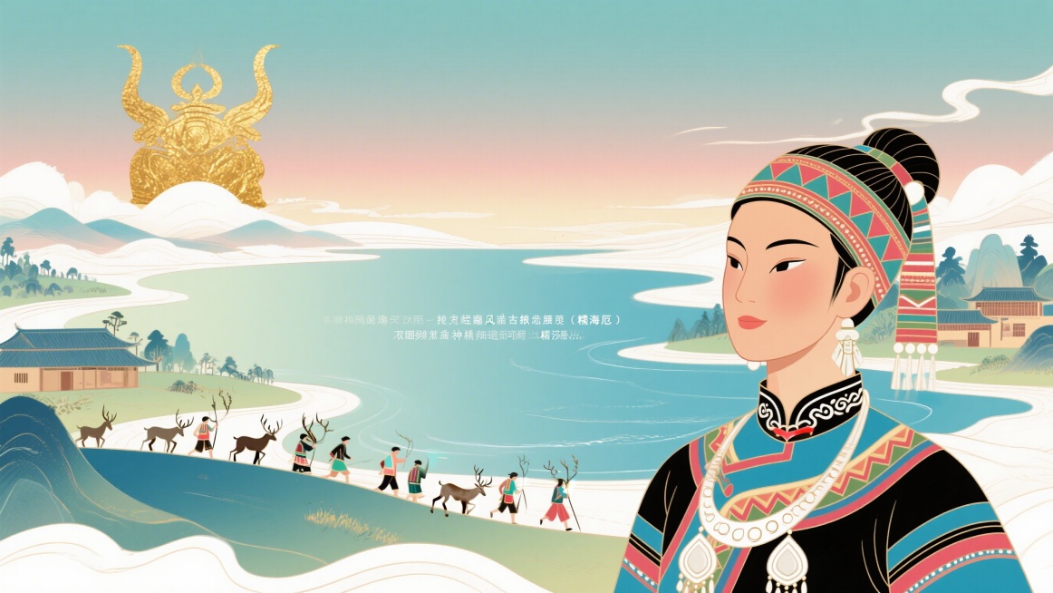 拉祜族根古章节北氐南氐可，画面展现遥远北方的牡必密必地方，有天神厄莎造的大湖泊“糯海厄”，拉祜族人在此撵山狩猎，与汉族人共同生活。后来因争地盘发生战争，拉祜人在头人带领下准备南迁，建筑服饰要有拉祜族的预览效果