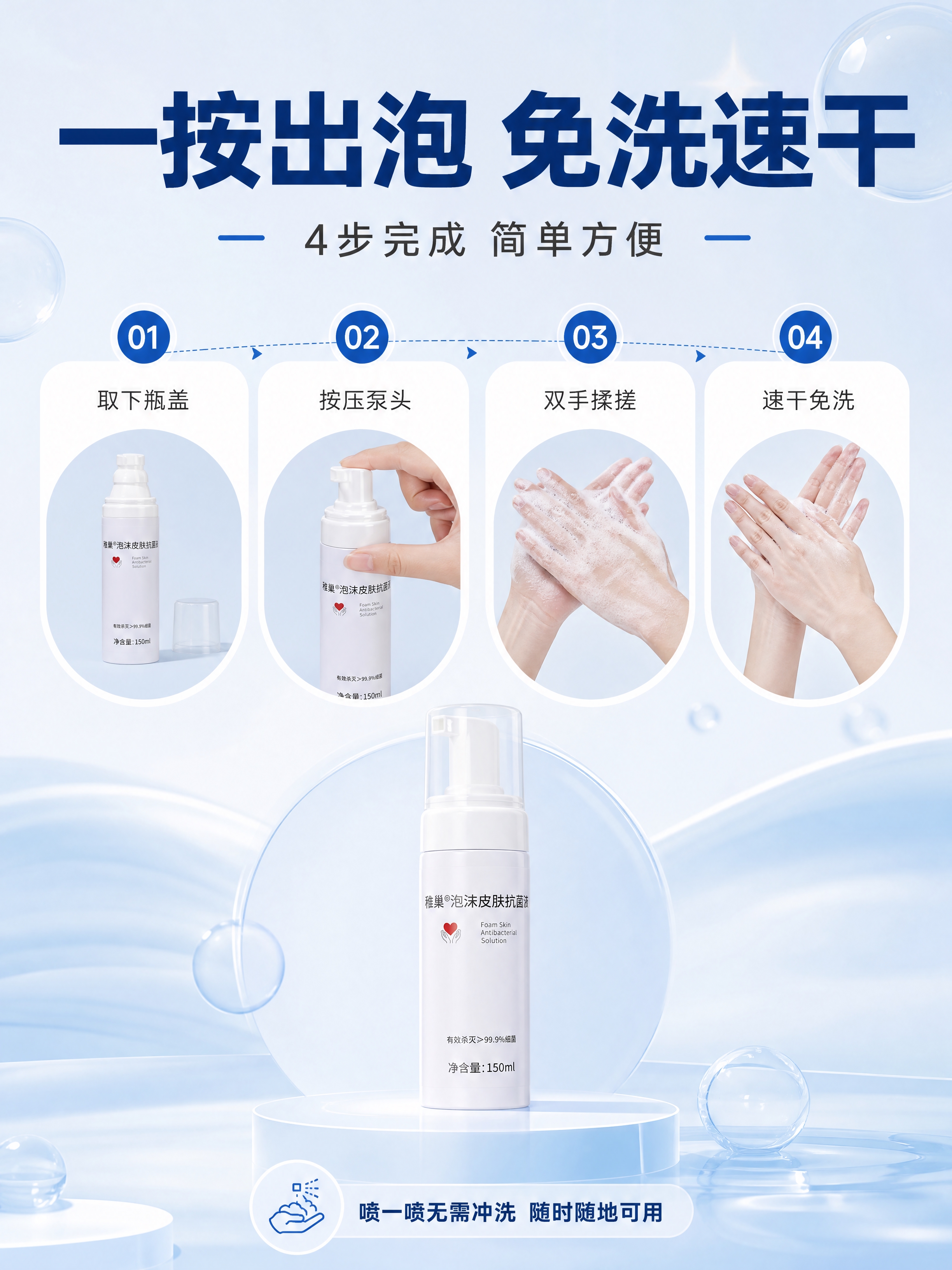 [商品] 使用【图6】稚巢泡沫皮肤抗菌液 白色瓶身+透明泵头… - 图片创意预览