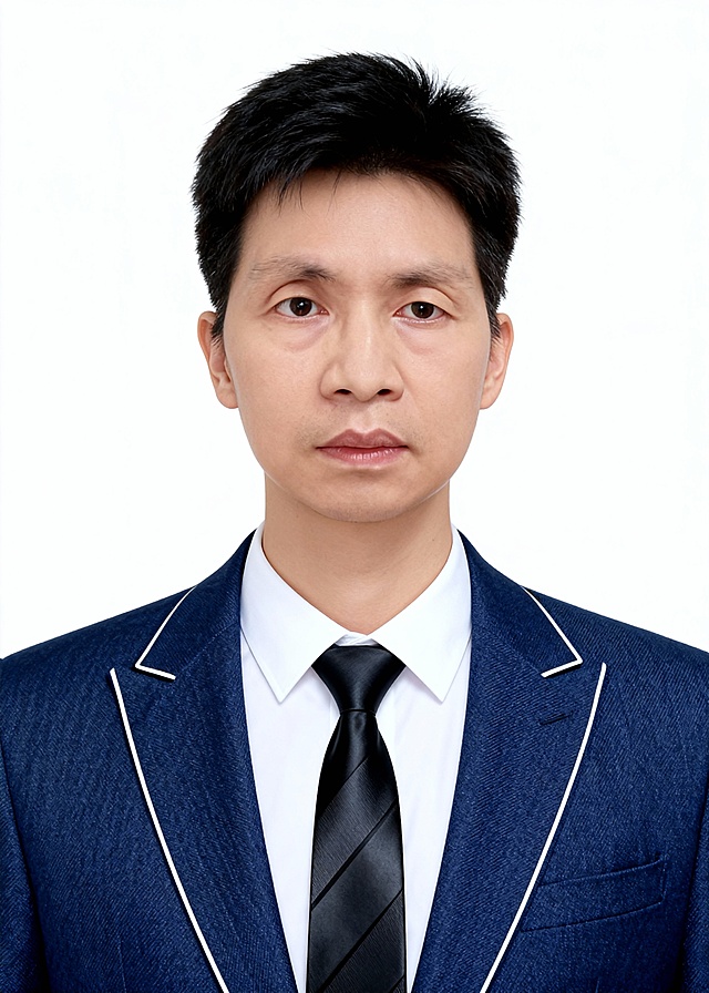 参考图一生成画面：证件照标准样式；保留人物发型和脸型特征，不美颜，外穿奶白米色学院风针织背心，内搭白色翻领长袖衬衫，背心领口有深蓝色、白色和浅灰色条纹装饰；领口处搭配深色格纹领带，淡妆，发丝柔顺有光泽；居中平视正面视角，纯正面，胸部以上半身像；去除一切饰品；光线均匀柔和，画质清晰，表情自然，头部完整，去除人物之外的所有元素，简约白色背景；参考图二的人物占位和比例，严格按照图一的内容生成。