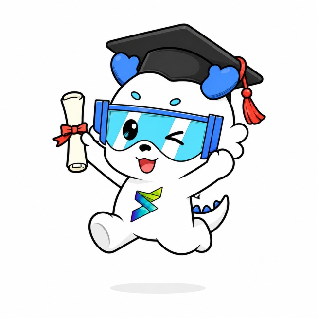参考图中IP形象，保持整体配色、装饰细节不变，生成跳跃神态姿势动作，卡通插画风格，白色背景，4K超清。预览效果
