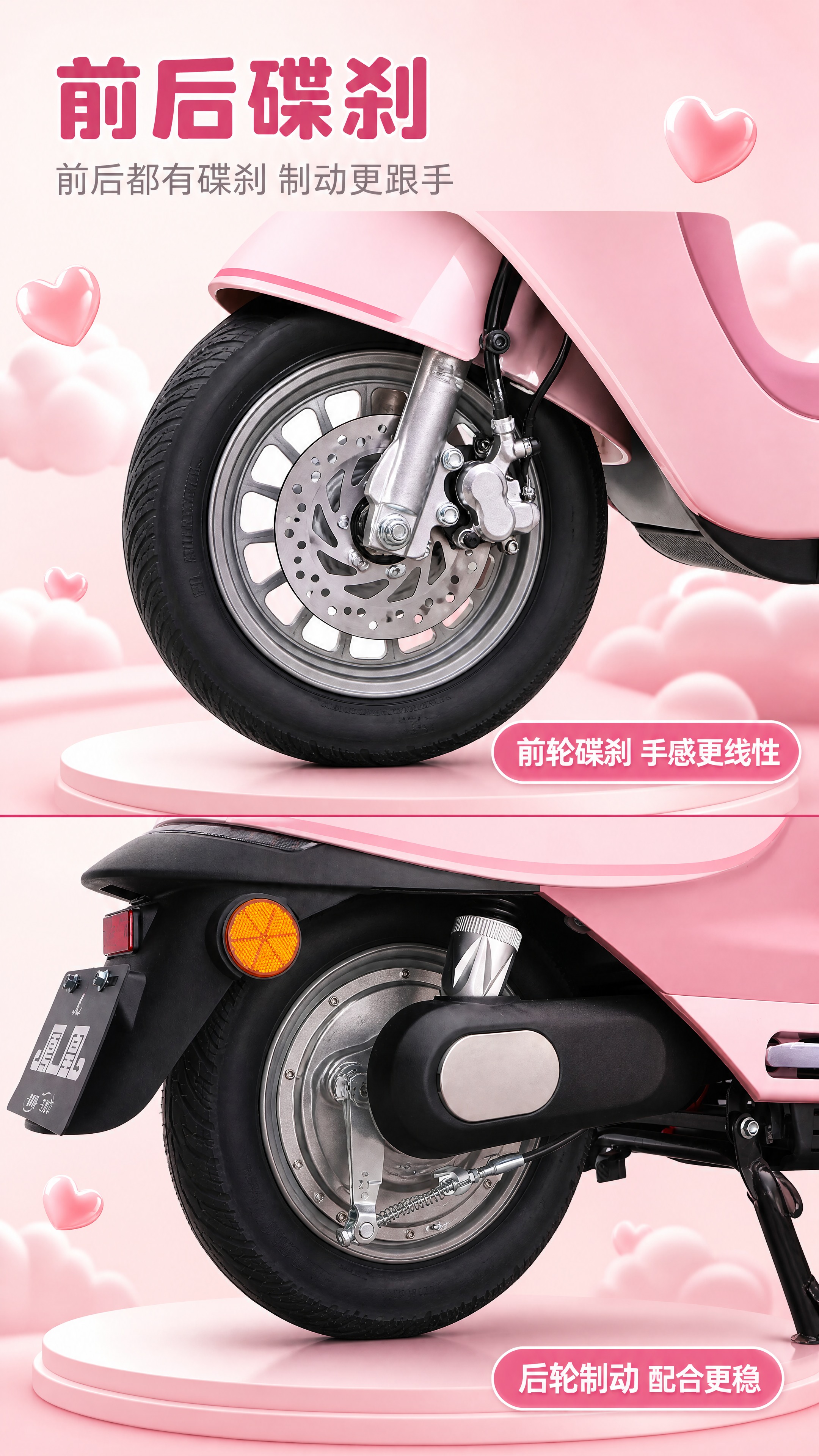 【商品】使用【图1】前轮与前碟刹区域、【图2】后轮区域作局部放… - 图片创意预览