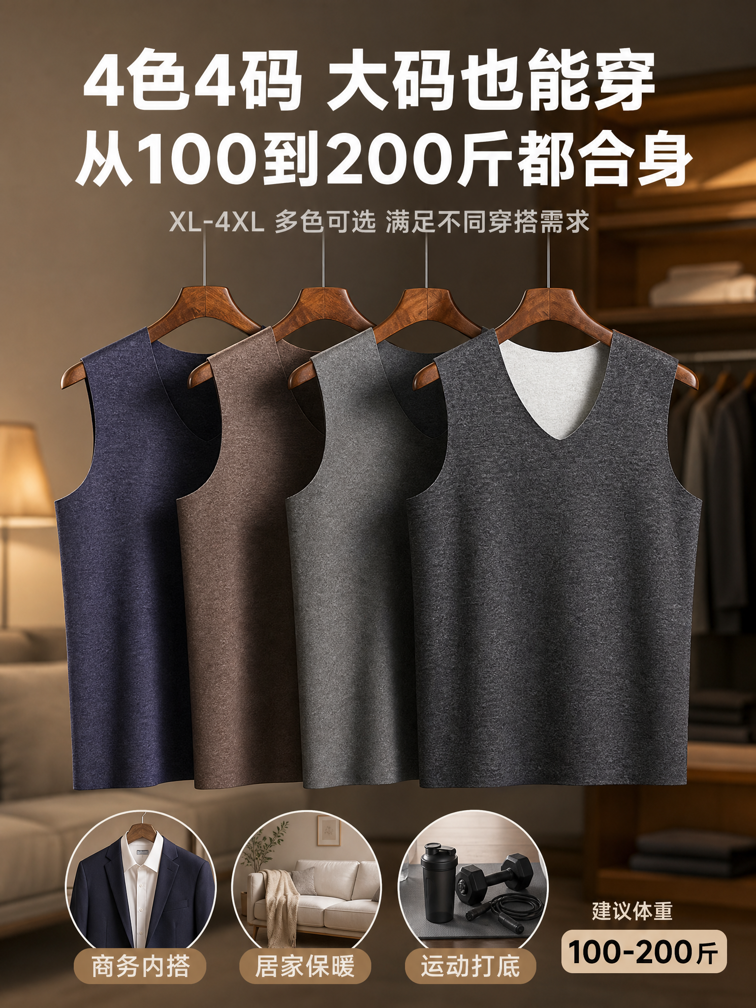 [主图-5] 多色多码场景图 四色展示 大码友好 多场景适用。… - 图片创意预览