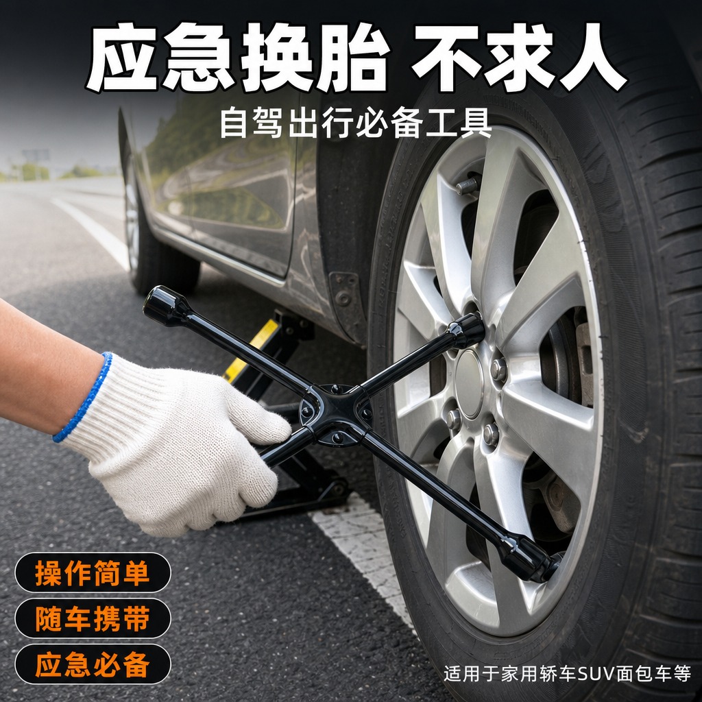 [主图-5] 汽车换胎使用场景，核心任务：展示真实换胎使用场景… - 图片创意预览