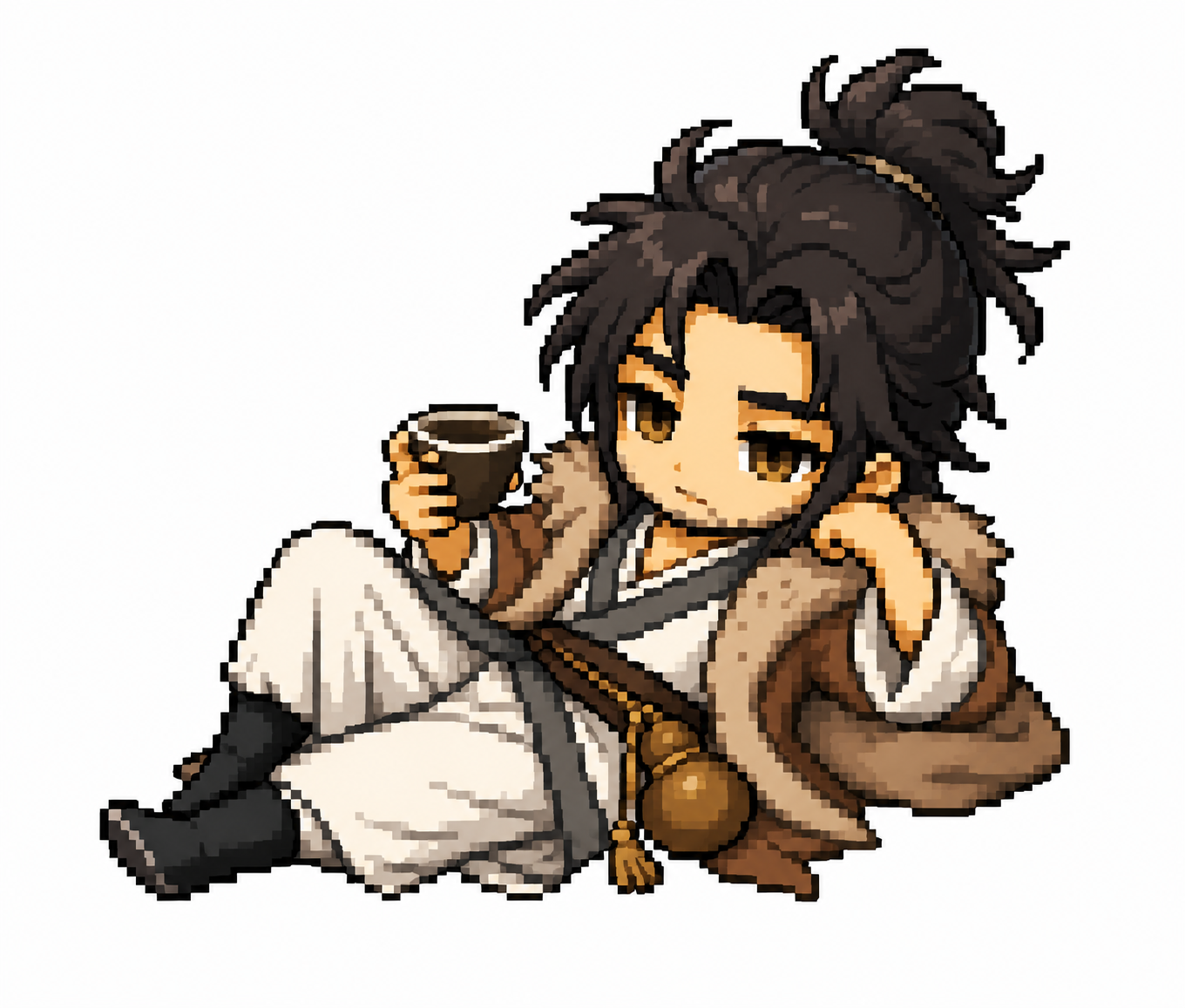 保持冒险岛MapleStory像素风格完全不变，保持人物半躺姿… - 图片创意预览