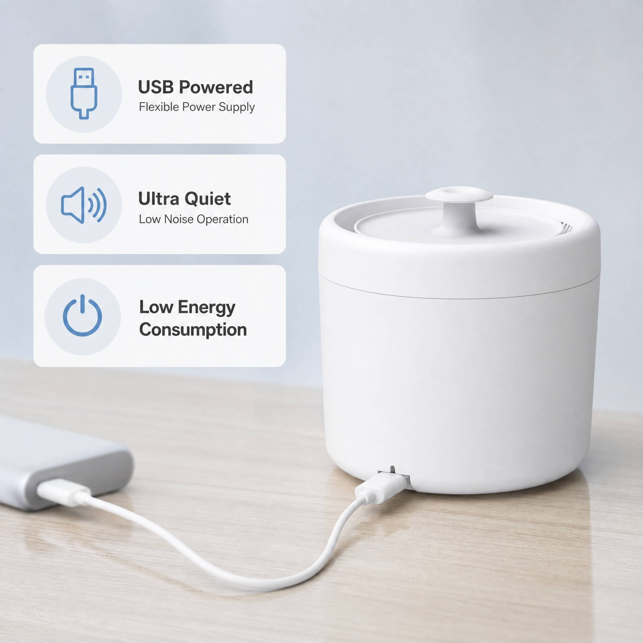 [主图-3] USB供电与低噪运行卖点图，任务是展示USB供电… - 图片创意预览