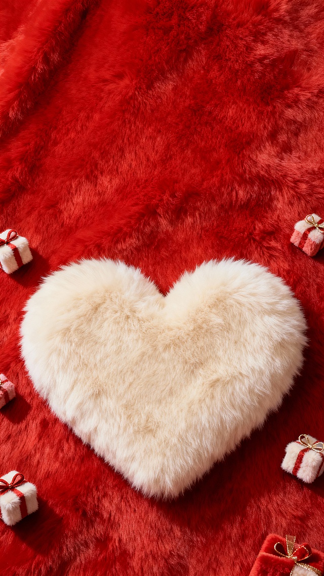 毛绒质感的情人节背景素材