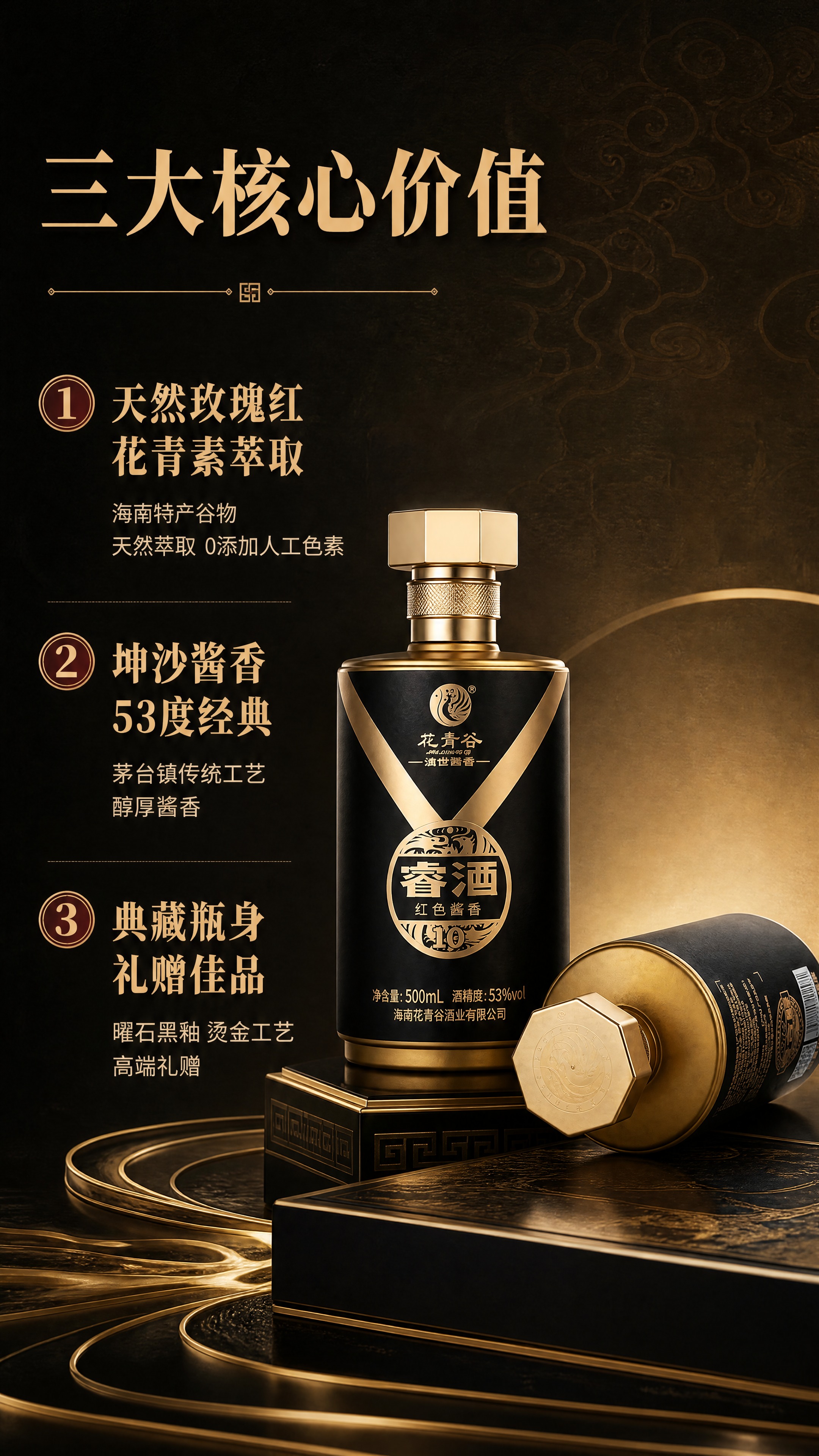 [商品] 使用【图3】花青谷睿酒双瓶组合图；保留两瓶曜石黑瓶身… - 图片创意预览