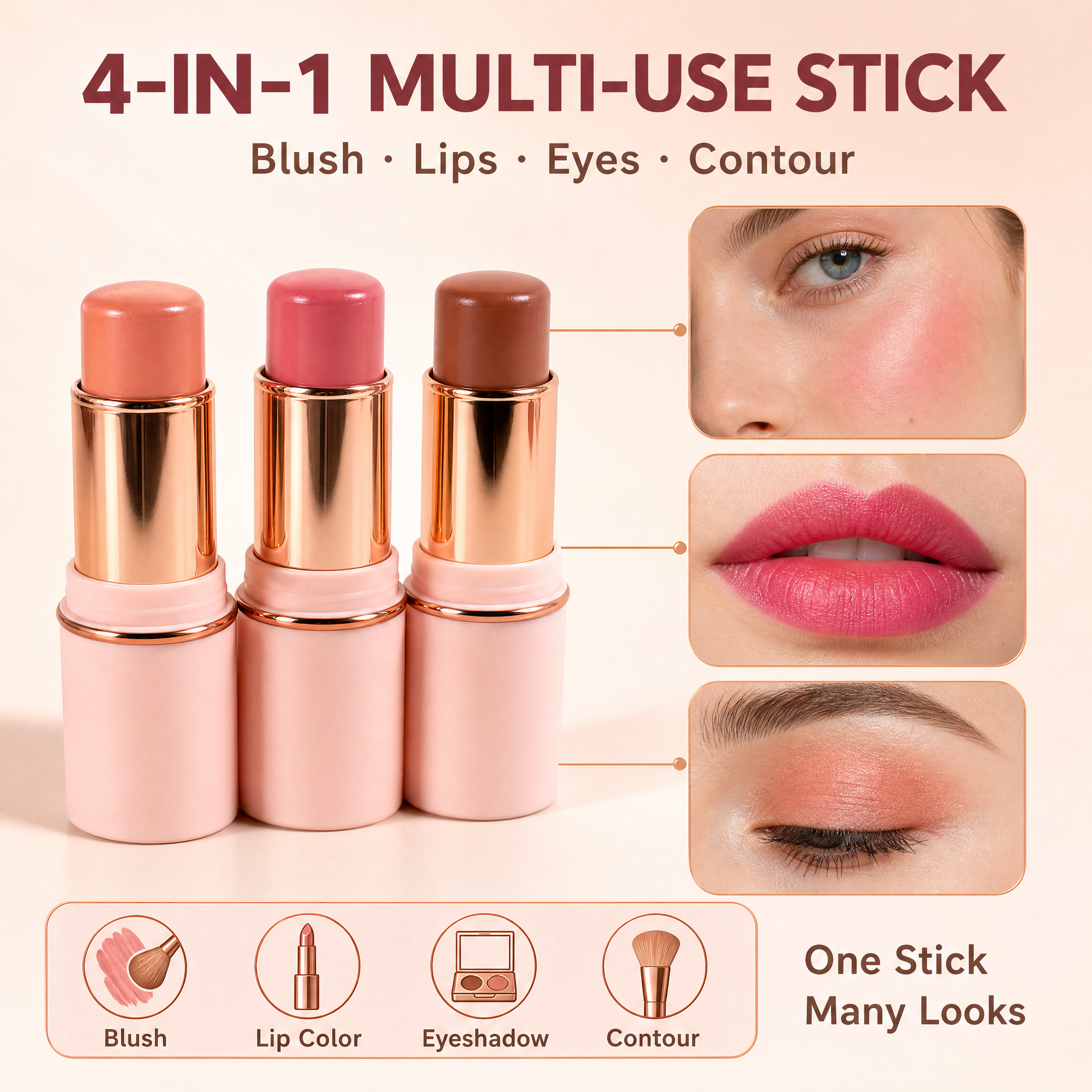 [主图-3] 11色多用腮红膏棒（Blush Stick）一物… - 图片创意预览