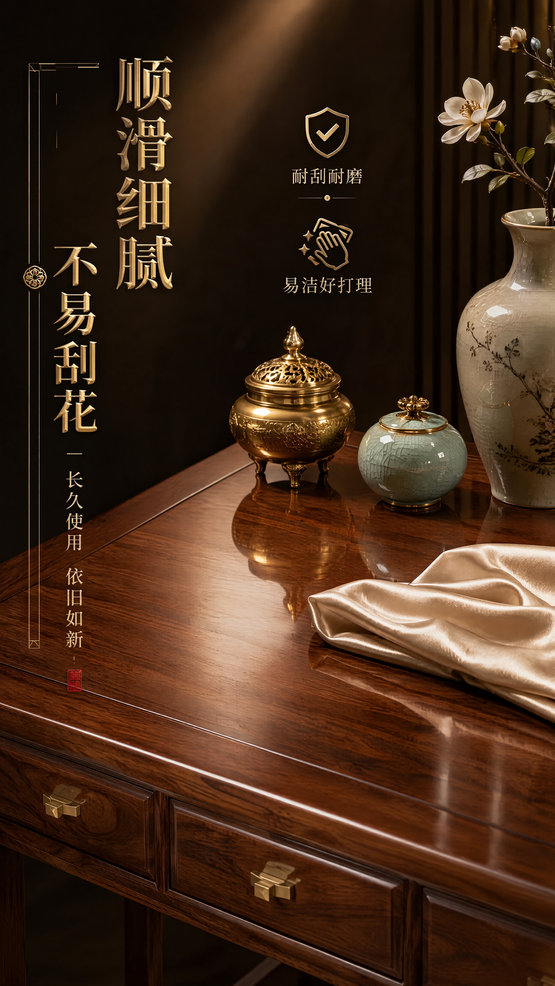 [第6张] 顺滑耐刮不易留痕-表面性能展示页。本张使用【图1】… - 图片创意预览