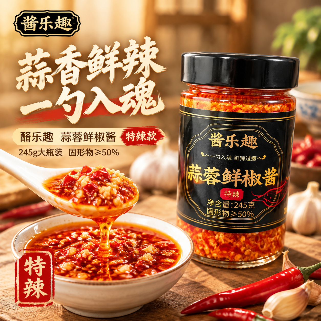 [主图-1] 首图点击率 蒜蓉鲜椒酱食欲诱惑主视觉 [统一基调… - 图片创意预览