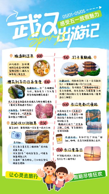 五一劳动节营销旅游出行旅游攻略竖版海报预览效果