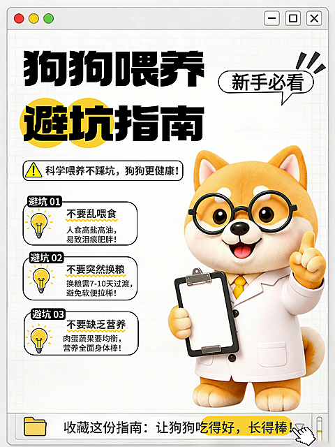 狗狗喂养指南小红书封面