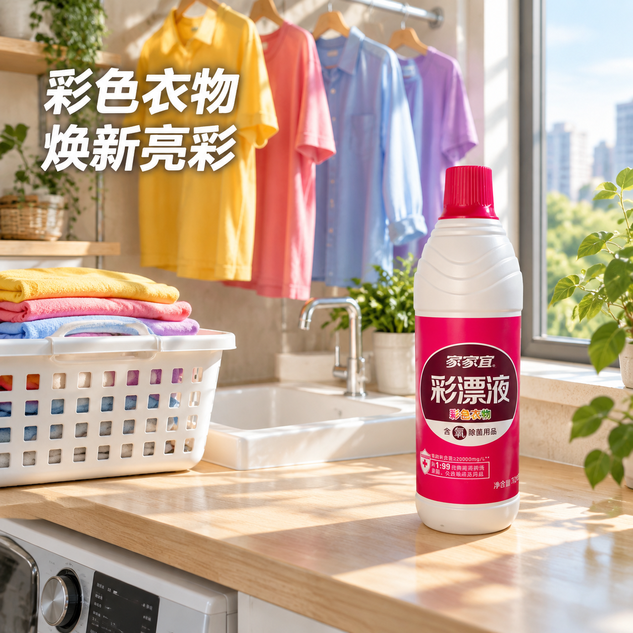 [主图-4] 详情图-阳台洗衣场景，任务是将产品融入真实家庭阳… - 图片创意预览