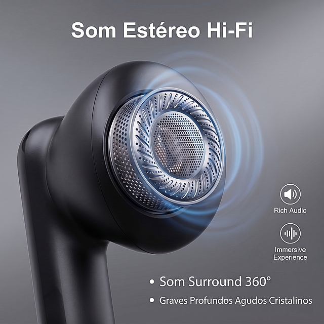 Exibição de Detalhes de Qualidade de Som Estéreo Hi-Fi para Vitog A520. Close-up da parte da saída do alto-falante do fone de ouvido, ampliado para destacar a estrutura delicada da cavidade sonora. Manter a mesma aparência do produto (estrutura física, textura do material, cor) da imagem de entrada, absolutamente consistente.
[Estilo de Atmosfera] Exibição de detalhes requintados, estilo de tecnologia profissional.
[Qualidade da Imagem] Fotografia comercial macro, imagem super nítida, mostrando textura fina do material, desempenho de detalhes extremos.
[Elementos] O corpo do fone de ouvido é colocado no centro, ampliado 3 vezes para focar na grade do alto-falante, mostrando a delicada estrutura de malha metálica. Ao redor o efeito sutil de difusão de ondas sonoras, mostrando a experiência de qualidade de som Hi-Fi.
[Iluminação] Luz principal fria lateral, destacar a textura metálica e as linhas da malha, reflexo suave na parte de trás, o fundo é cinza gradiente, destacando o sujeito.
[Combinação de Cores] Cor principal preto fosco do fone de ouvido, cor secundária cinza prateado da malha metálica, limpo e profissional. O alto contraste geral destaca os detalhes.
[Composição em Perspectiva] Macro close-up, o sujeito representa 70% da imagem, o fundo está desfocado para destacar os detalhes.
[Layout de Texto] Título superior "Som Estéreo Hi-Fi", dois pontos marcados na parte inferior "Som Surround 360°" "Graves Profundos Agudos Cristalinos", descrição de ícone pequeno no lado direito. Texto em português, hierarquia de texto clara, o título principal é maior e mais grosso, a descrição é menor, não cobre os detalhes principais.
[Resolução Proporcional] Proporção 1:1, resolução 2k, texto claro e distinguível, ultra HD.
[Prompt Negativo] Deformação, marca d'água, desordem de texto, imagem do produto embaçada, fundo bagunçado, caracteres chineses