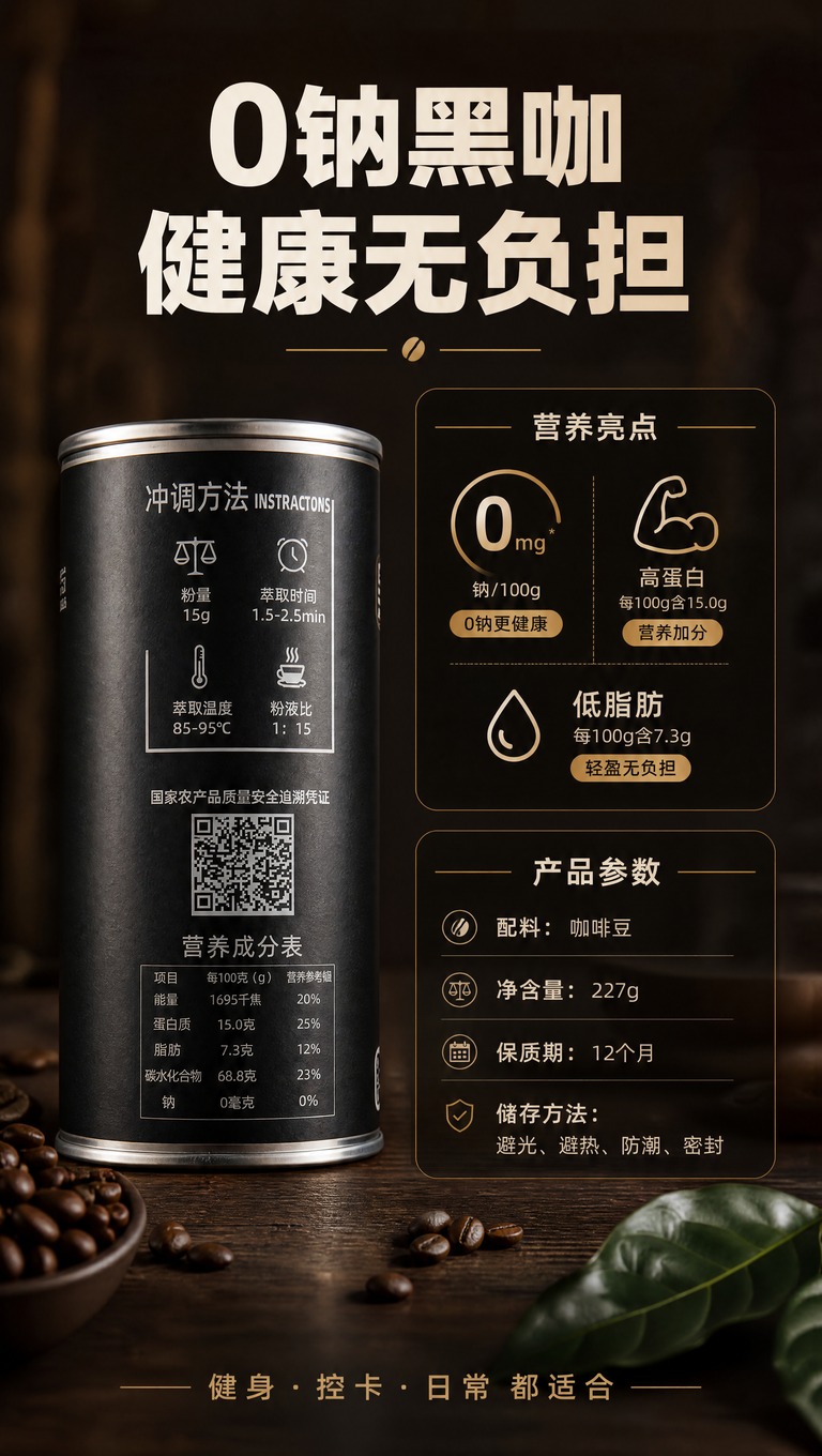 [商品] 使用【图2】【图3】黑柔咖啡黑金系列咖啡豆铁罐（参数… - 图片创意预览