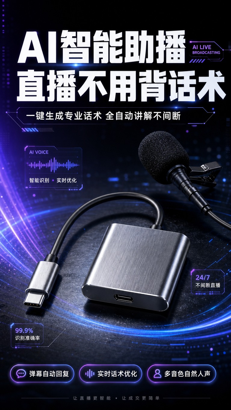 [商品] 使用【图1】星选AI助播器；保留金属银灰色方形主机、… - 图片创意预览
