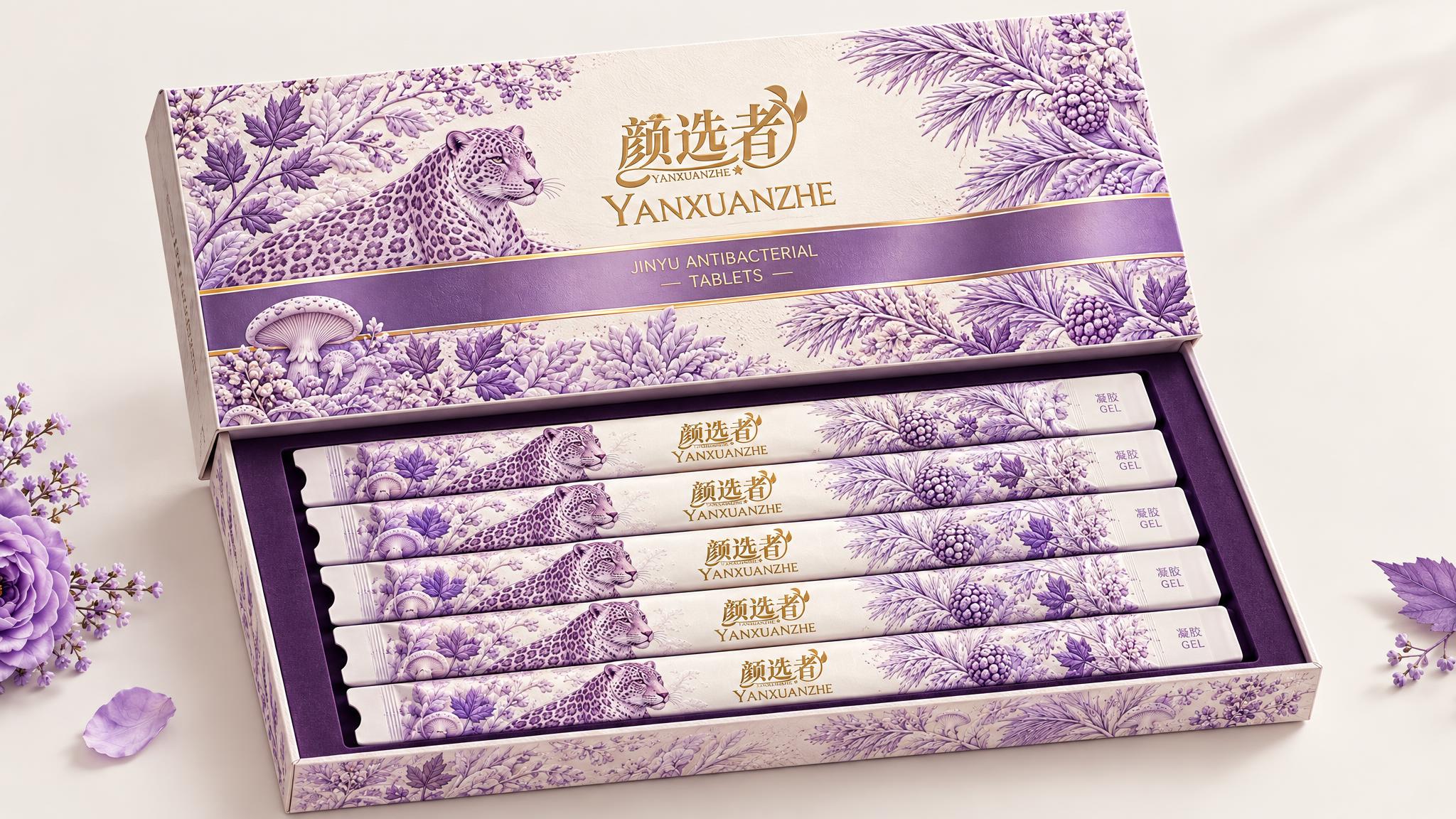 翻盖式长方形凝胶产品包装盒，盒盖打开状态，长宽比例5:3宽扁横… - 图片创意预览