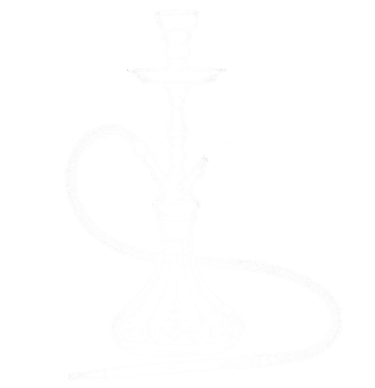 从参考图中提取白色线描风格的水烟壶（hookah），完整的水烟… - 图片创意预览
