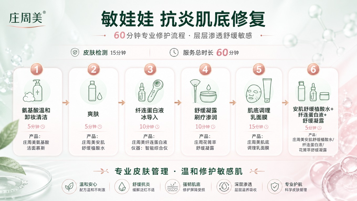 [商品] 无实物商品图，为庄周美美肤品牌的到店服务项目「敏娃娃… - 图片创意预览