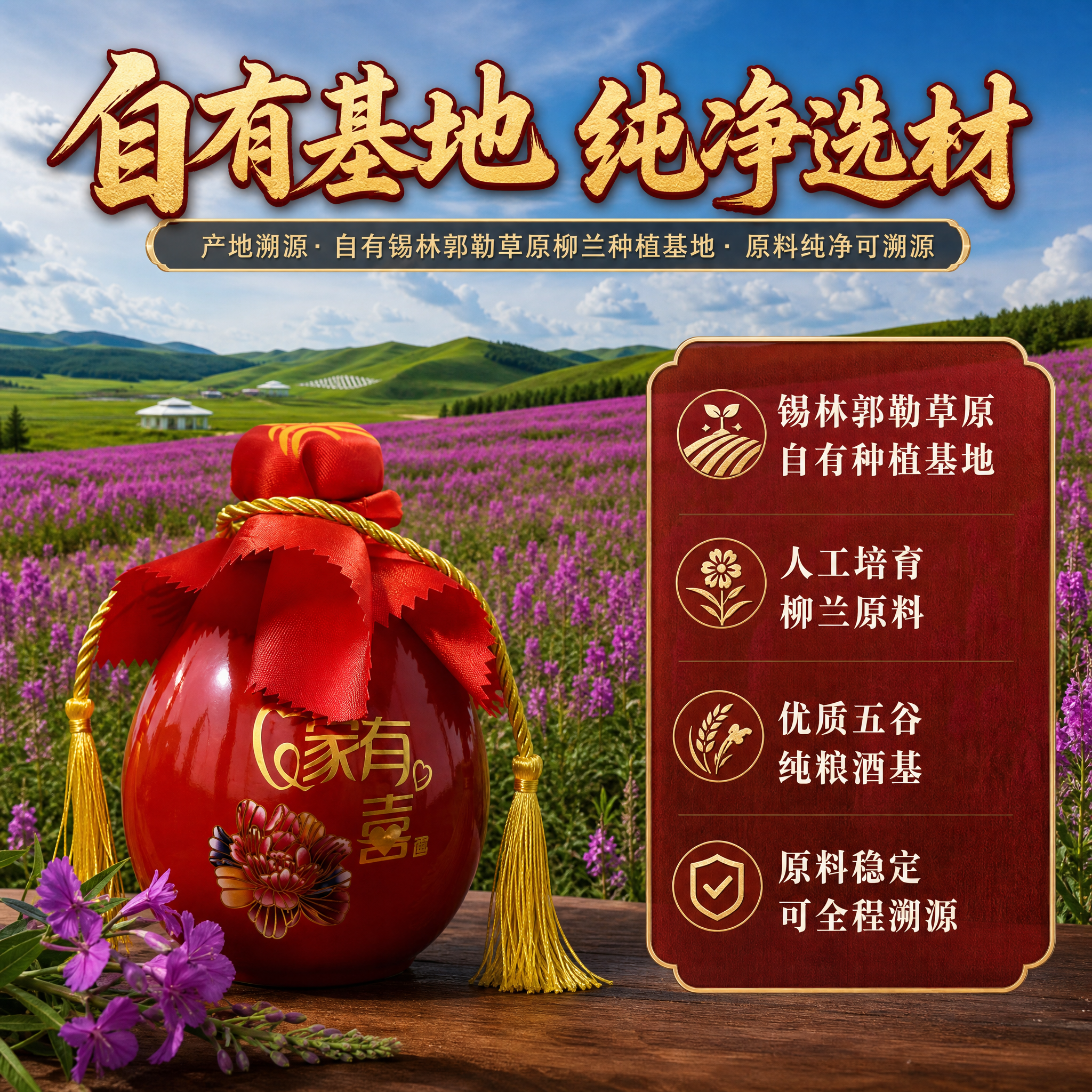 [主图-2] 主题：产地溯源 自有锡林郭勒草原柳兰种植基地 原… - 图片创意预览
