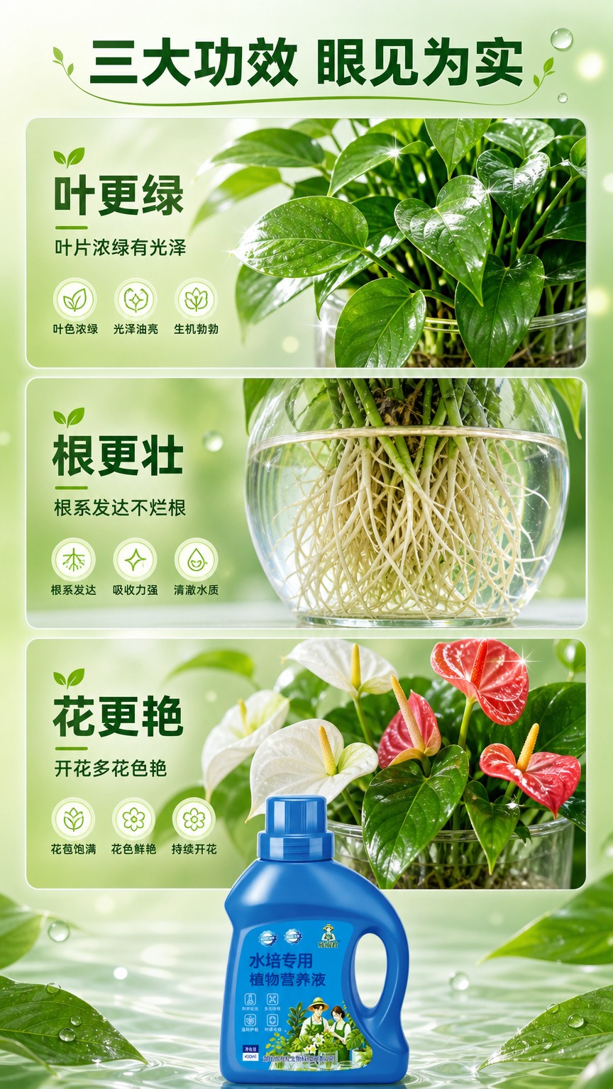 [商品] 使用【图1】欣福君水培专用植物营养液蓝色瓶装；保留瓶… - 图片创意预览