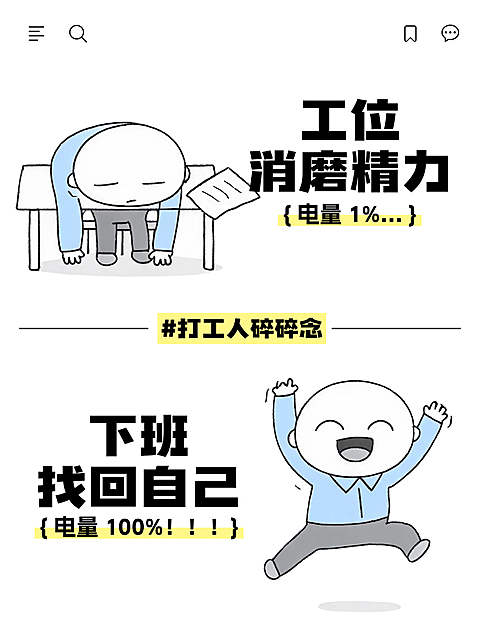 打工人 状态 小红书封面/配图对比图