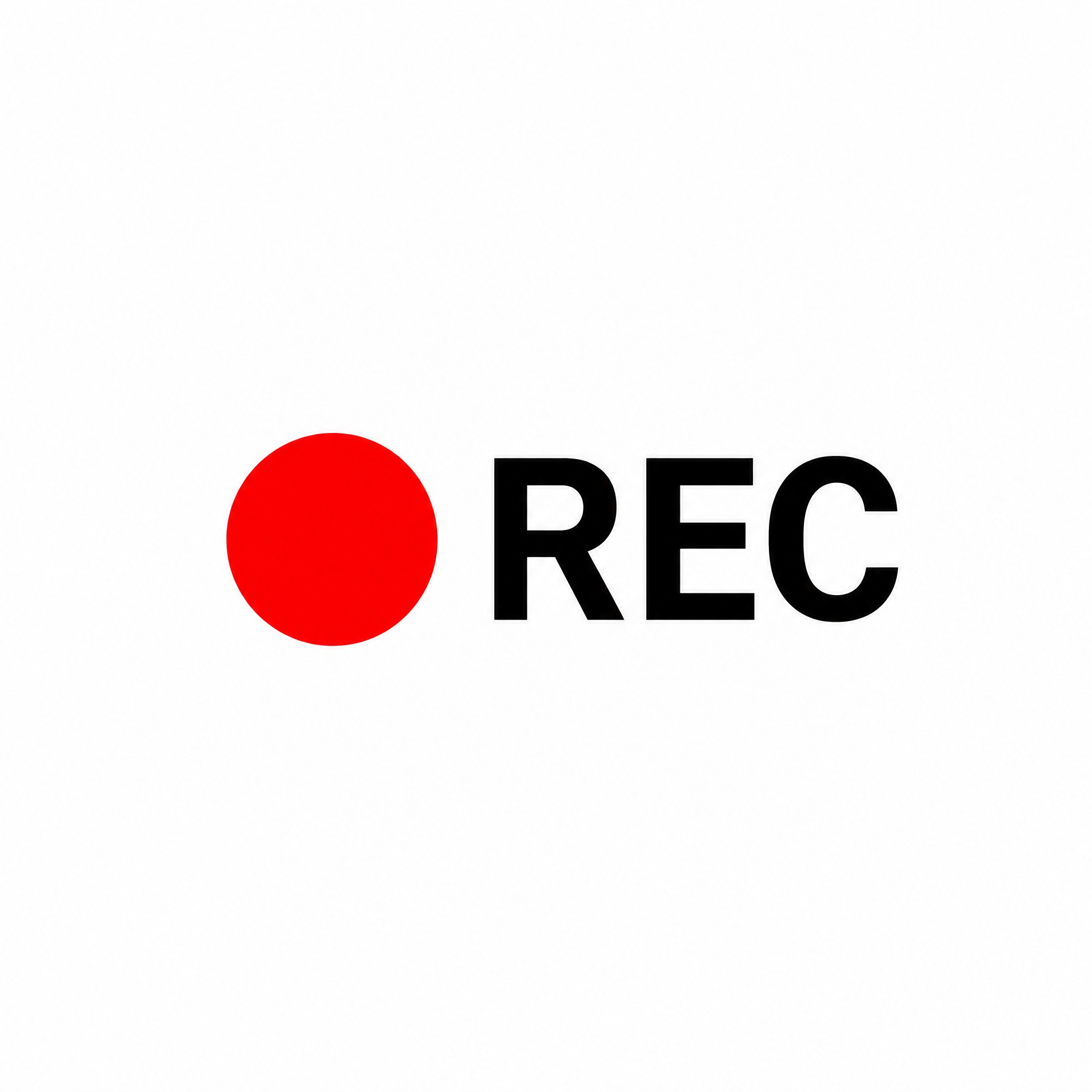 相机录影REC图标，经典的红色实心圆点旁边有白色大写的REC文… - 图片创意预览