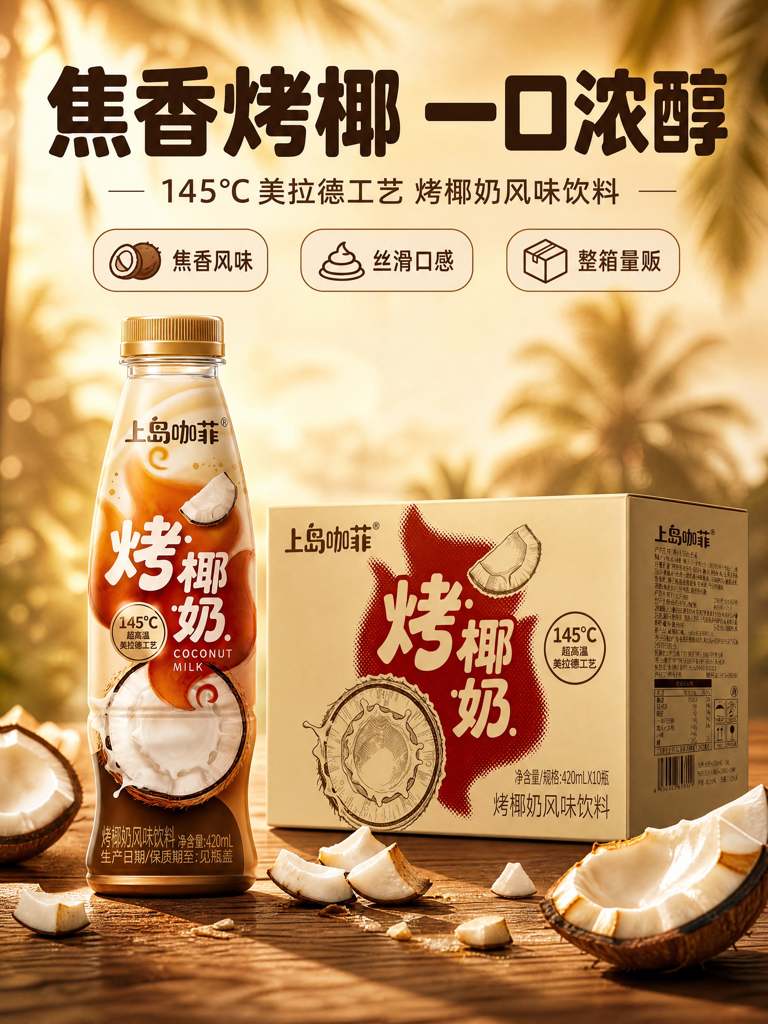 [商品] 使用【图1】上岛咖菲烤椰奶风味饮料瓶装与整箱装；保留… - 图片创意预览