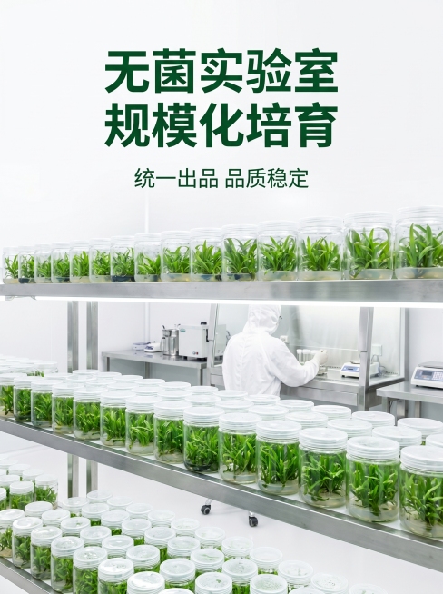 [主图 4] 生产培育场景展示，体现专业无菌培育。[氛围风格] 专业整洁，现代化培育车间感。[画质] 商业摄影质感、光线柔和通透、产品清晰真实、画面干净高级。[元素] 现代化实验室培育车间场景，多层培预览效果