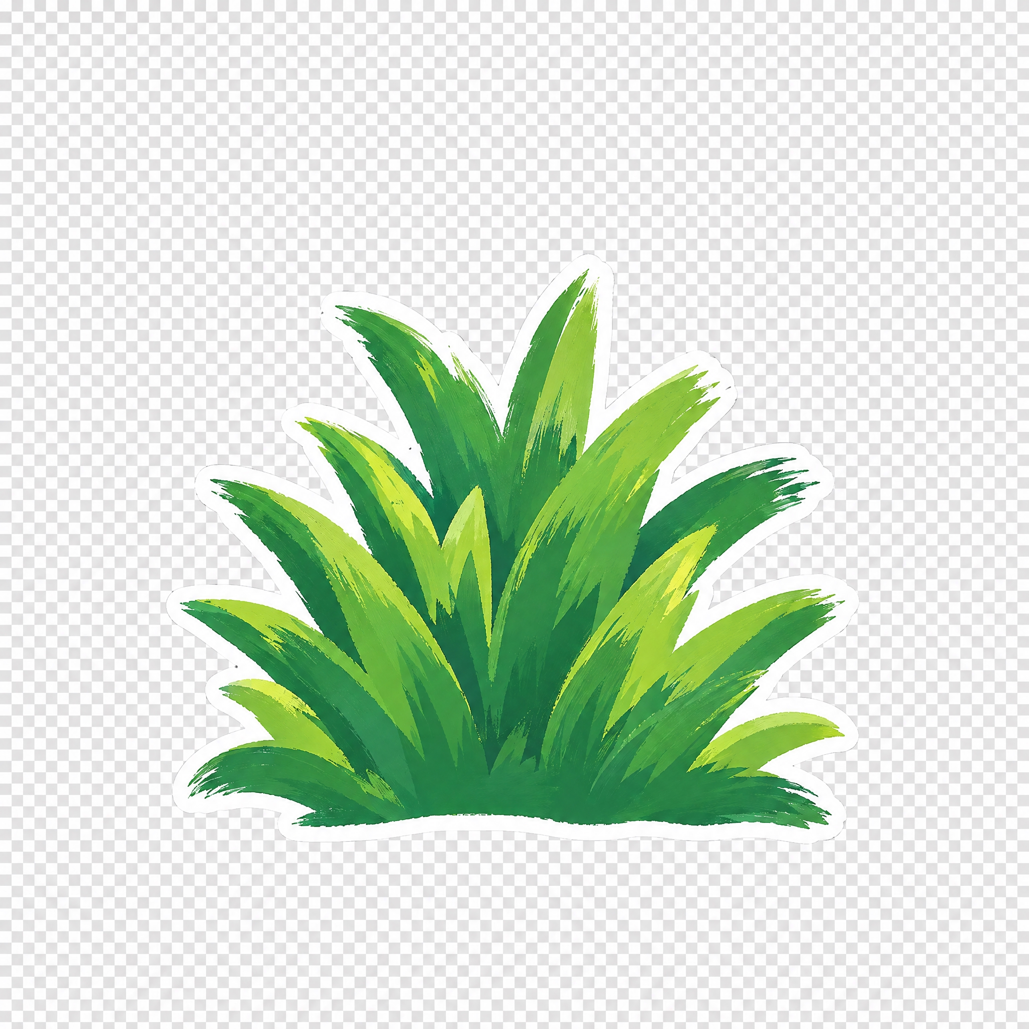 参考图中的卡通绿色小草草丛元素，单独提取出来，手绘插画风格，绿… - 图片创意预览