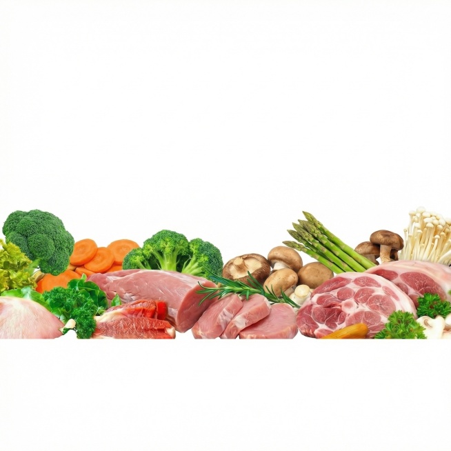 图片中的猪肉换成鲜肉类型的，所有的蔬菜也换一下，换成其他蔬菜，然后生成图片5张「图片1」「图片1」预览效果
