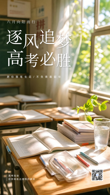 高考加油祝福青春励志感通用竖版海报预览效果