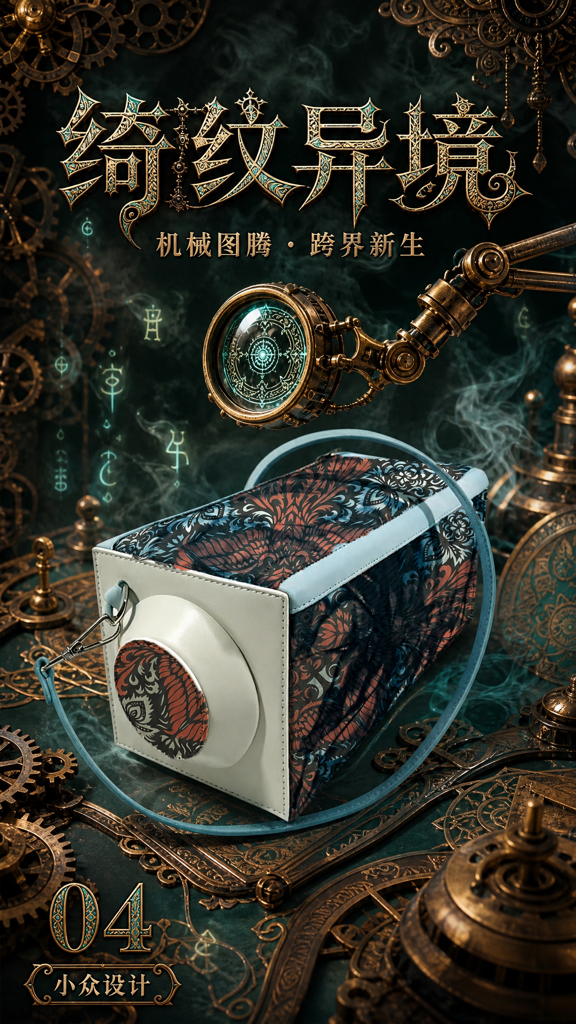 民族风高级感包袋海报，竖版9:16。画面中央是【图4】相机造型… - 图片创意预览