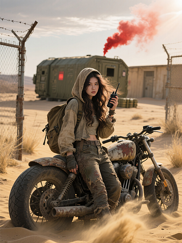 废土荒漠中的流浪少女