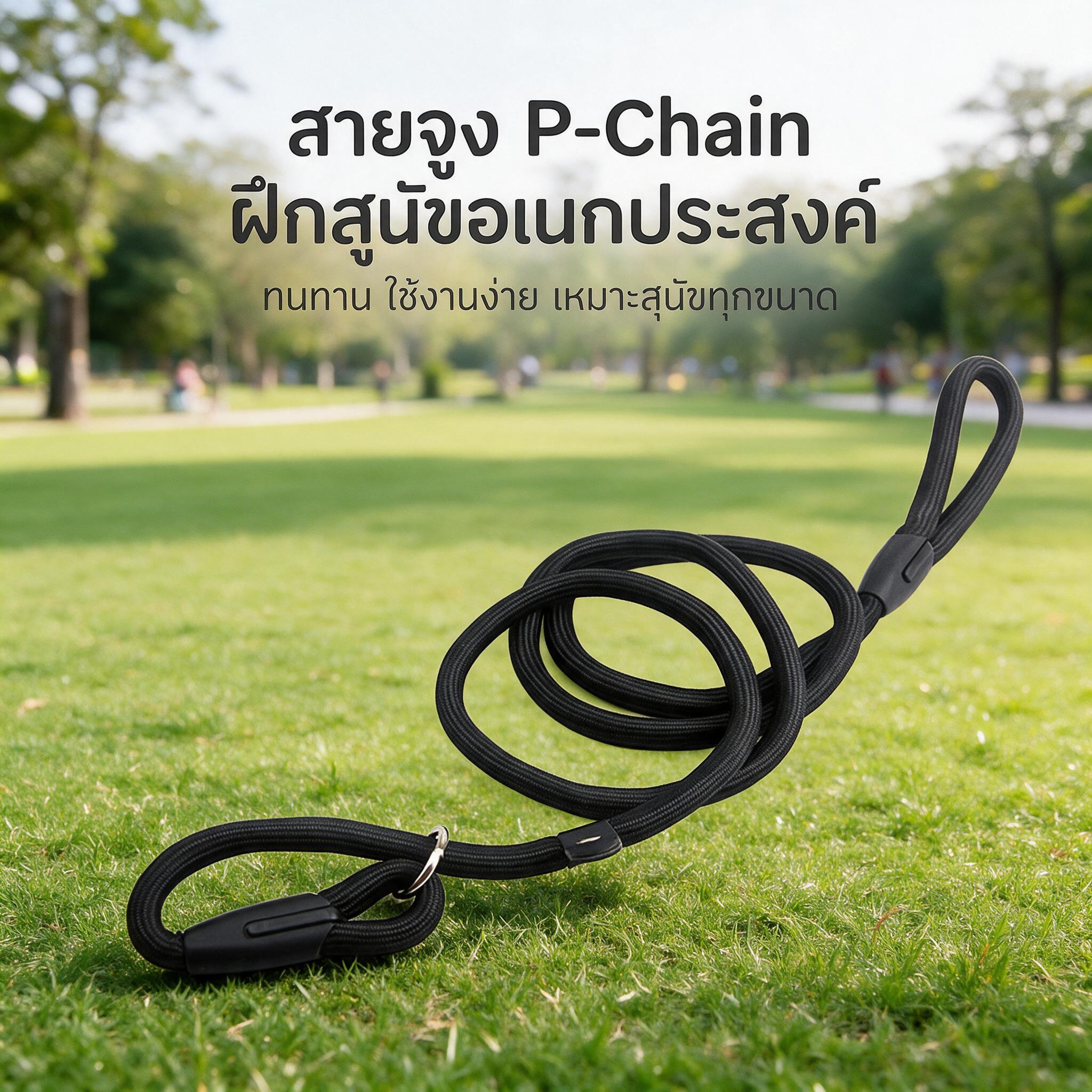 严格还原上传的黑色宠物P链牵引绳产品图，包括绳体编织纹理、黑色… - 图片创意预览